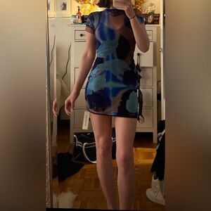 Sami With Jean • Sami Mesh Mini Dress Blue • Small